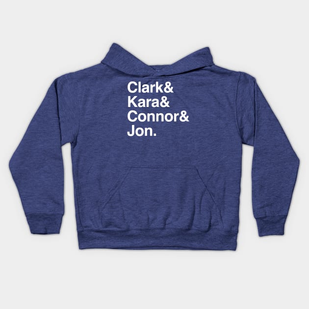 Super-family List Kids Hoodie by C E Richards